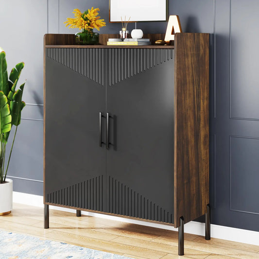 Modern 6-Tier Shoe Cabinet with Doors & Adjustable Shelves for 30 Pairs