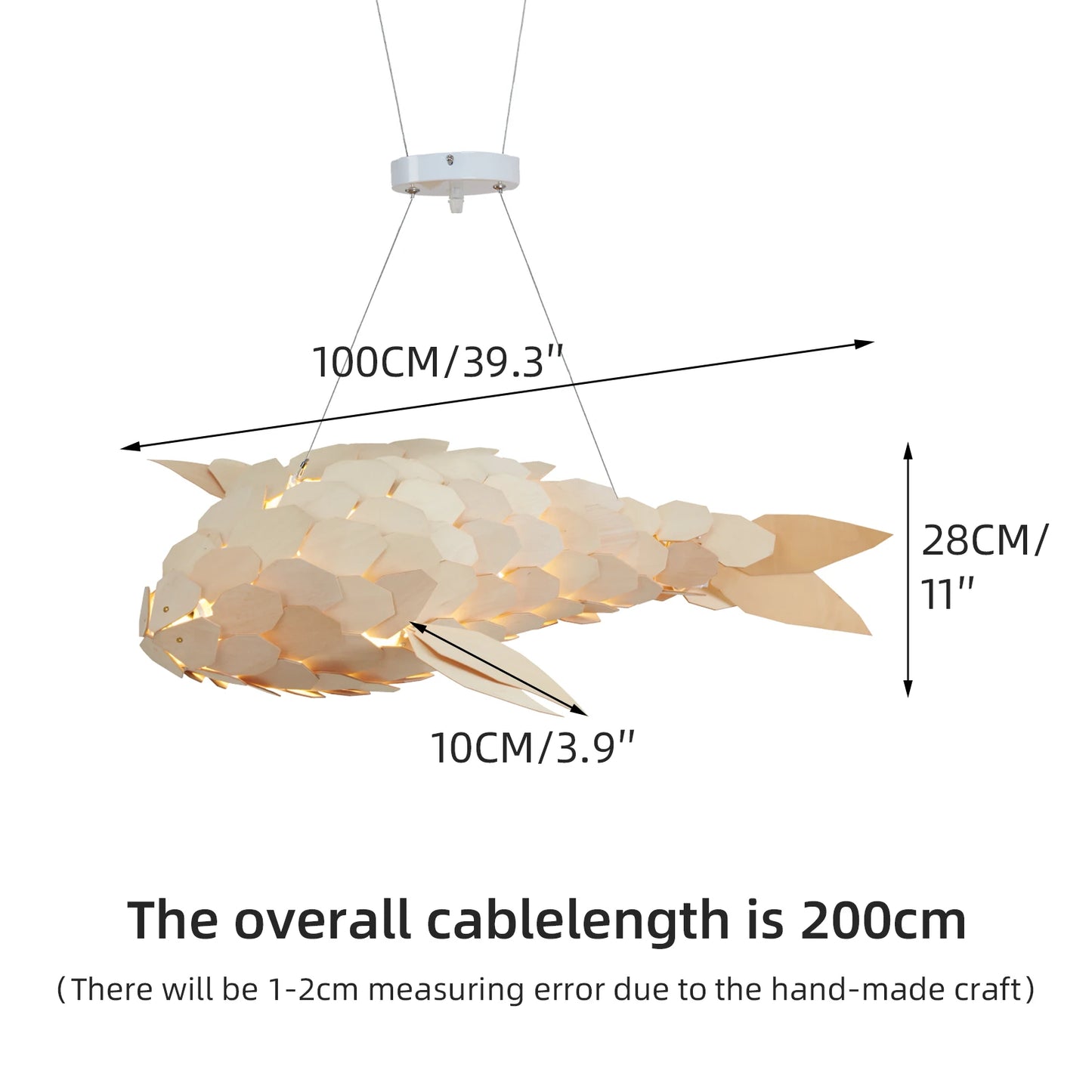 Modern LED Fish Shaped Pendant Light