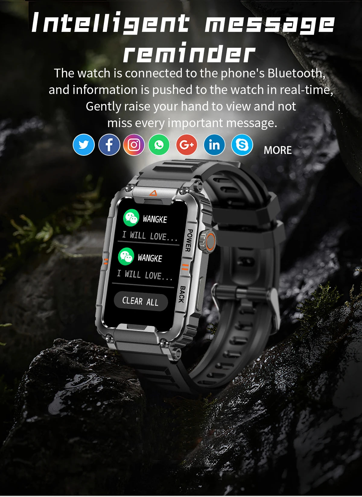 Military Smart Watch Bluetooth Call Health Fitness Tracker