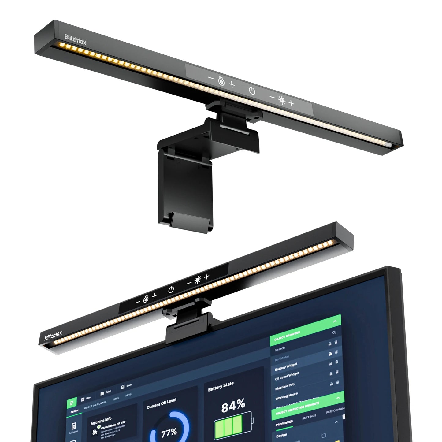 BM ES1 PLUS LED Monitor Light with Wireless Remote Adjustable Brightness and Color Temperature