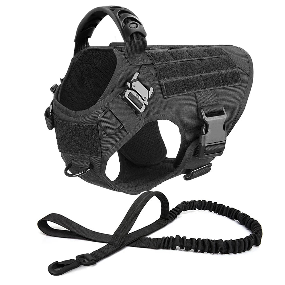Military Dog Harness and Leash Set for Large Dogs