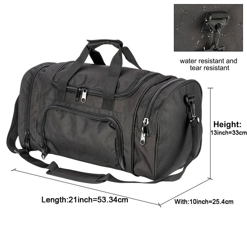 Military Travel Duffle Bag with Shoe Compartment