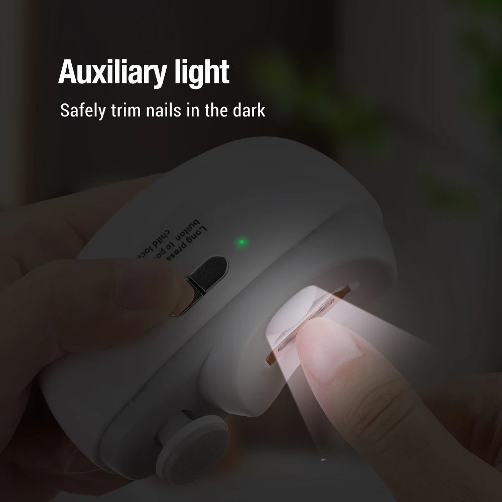 Electric Nail Clipper and Polisher with Anti Splash Design