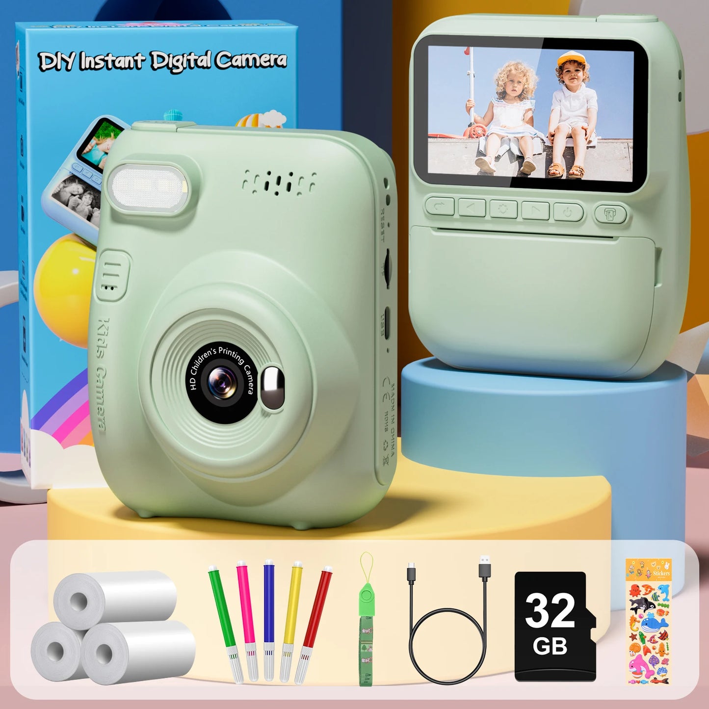 Kids Instant Print Digital Camera 1080P