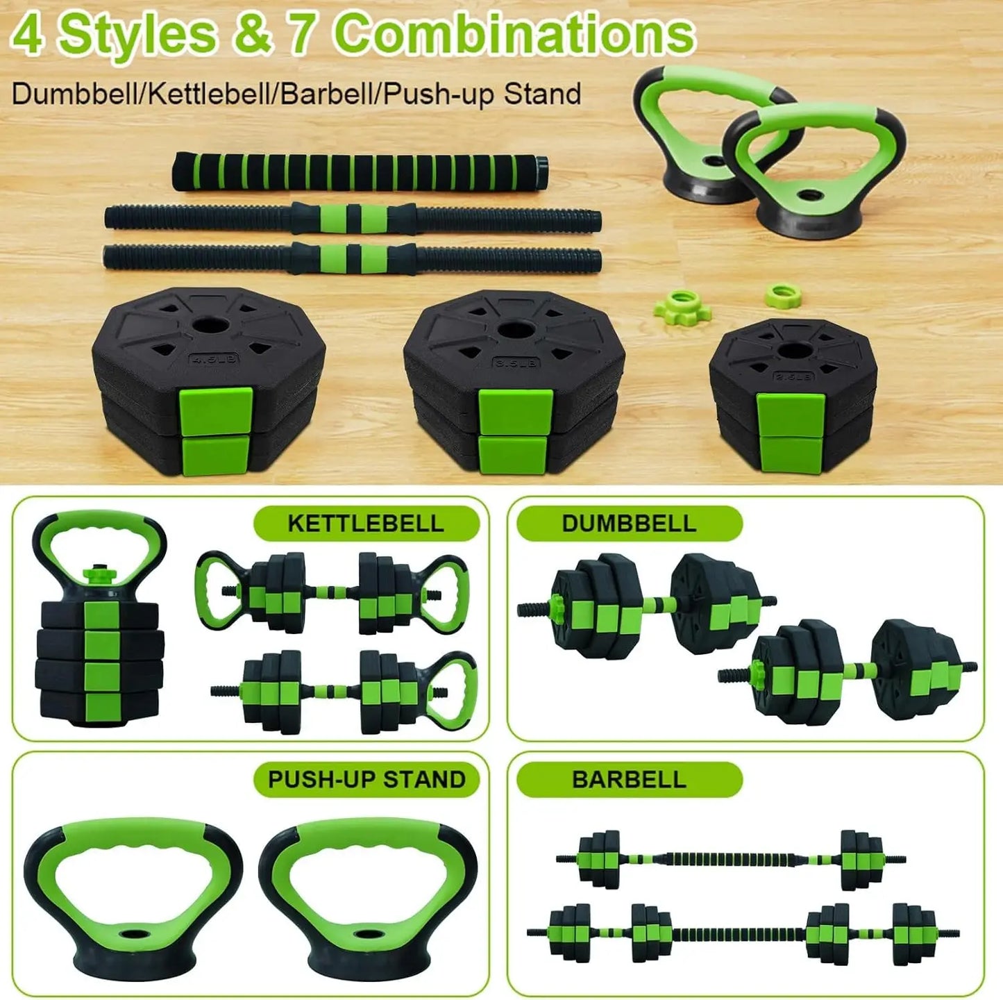 Adjustable 4 in 1 Weight Training Set