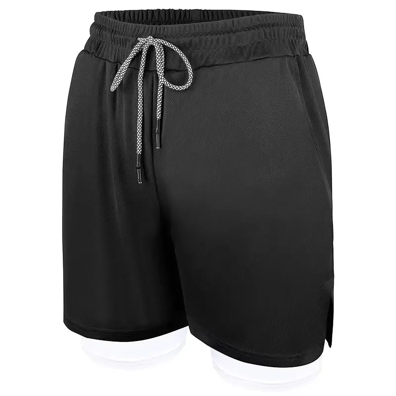 Mens Quick Dry 2 in 1 Workout Shorts with Pockets