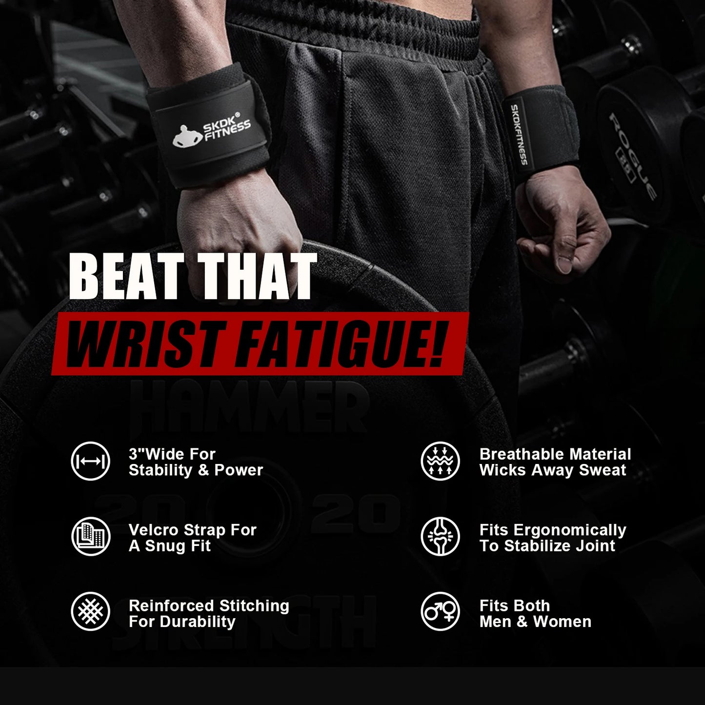 Weightlifting Hook Grip Support Wristbands
