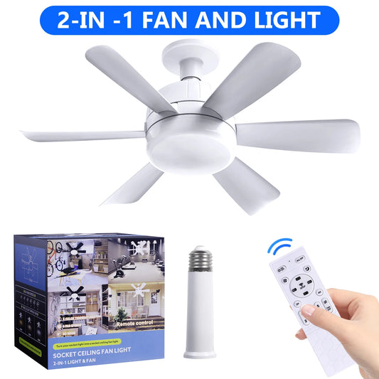 Dimmable LED Ceiling Fan Light with Remote E26 Base 3 Color Modes and 6 Speeds for Home and Living Room