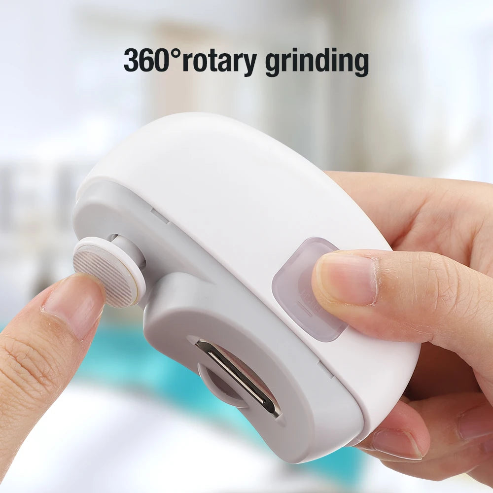 Electric Nail Clipper and Polisher with Anti Splash Design