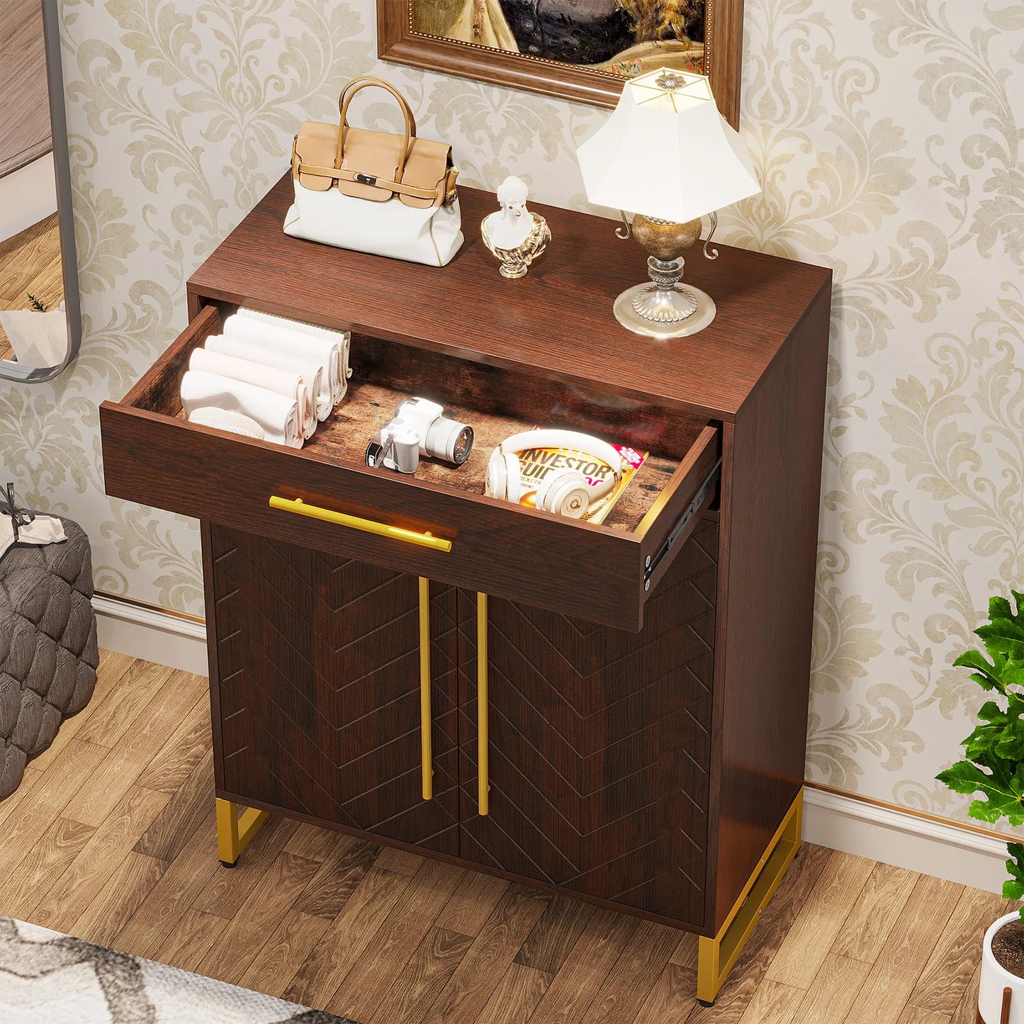 Tribesigns Shoe Storage Cabinet with Drawer and Doors Holds 20 Pairs Entryway Organizer with Adjustable Shelves