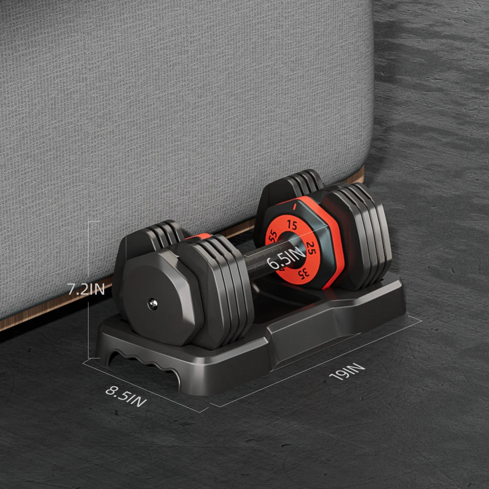 Adjustable 55LB Dumbbell with Anti Slip Handle