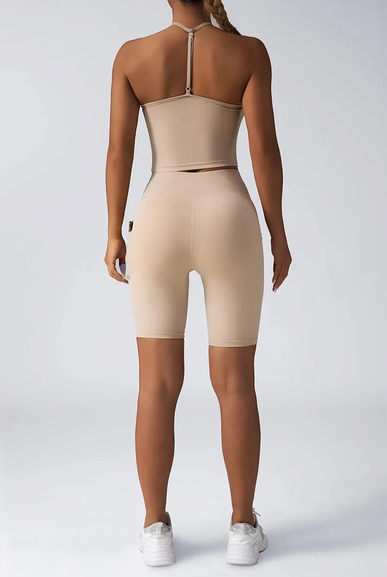 Women’s Seamless 2 Piece Yoga Set with Sports Bra and High Waist Leggings