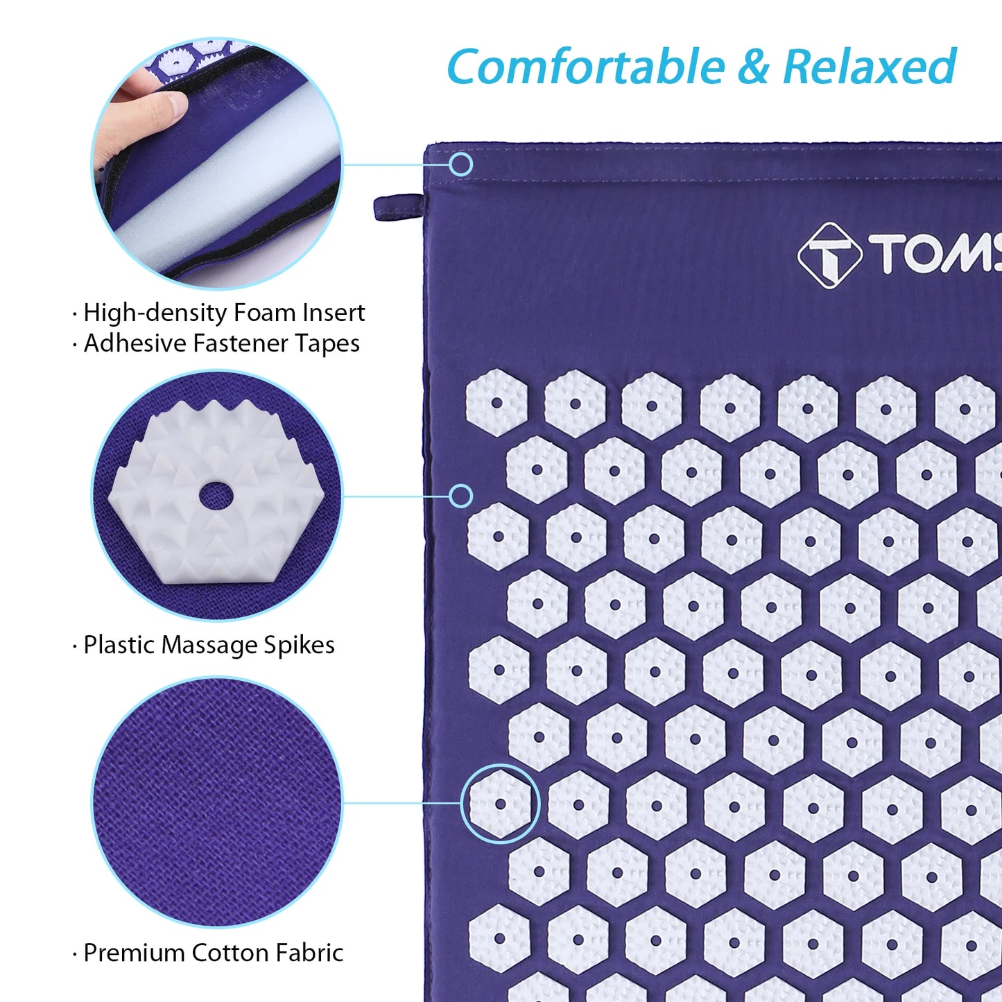Acupressure Mat and Pillow Set with Massage Balls and Carry Bag