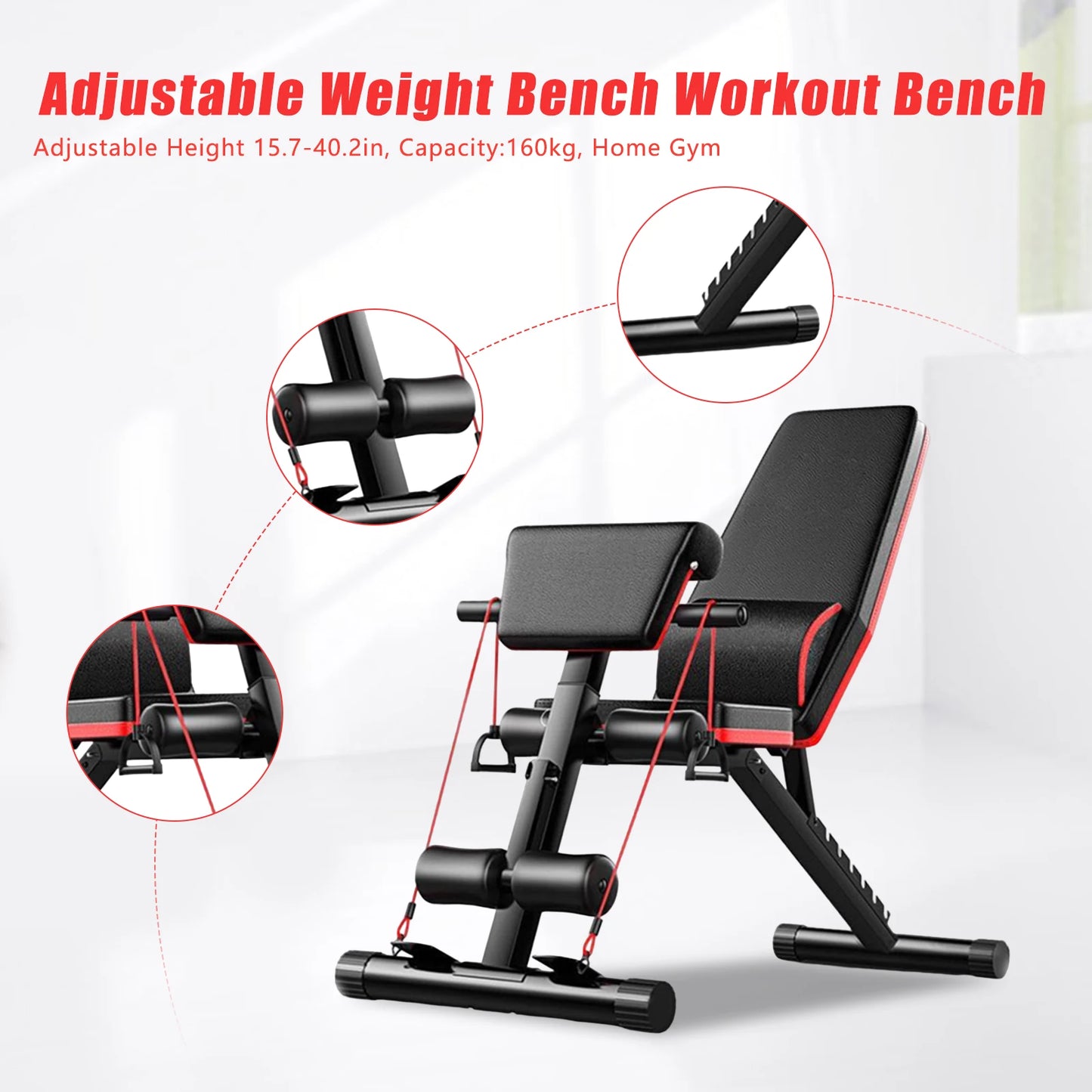 Adjustable Weight Bench for Full Body Strength Training Home Gym