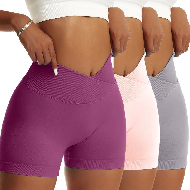 High Waist Scrunch Butt Yoga Shorts Set