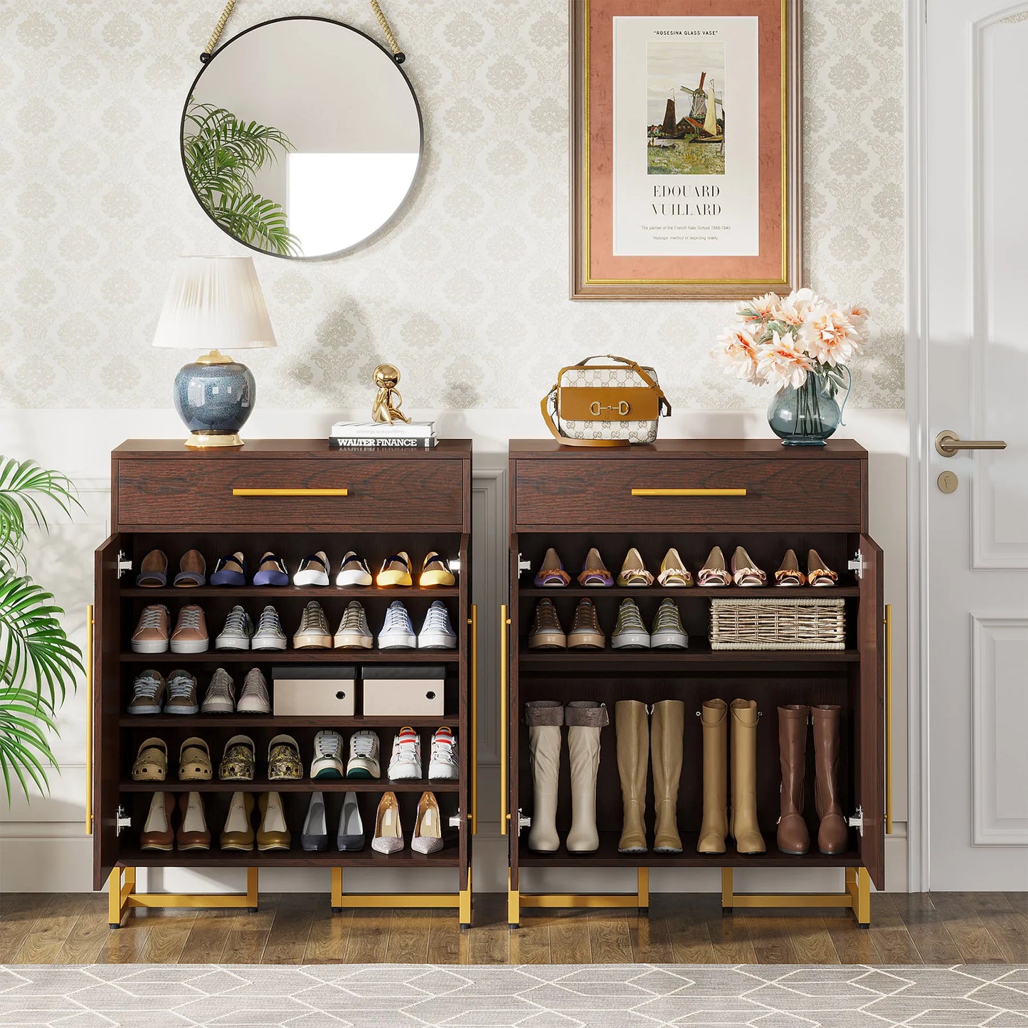 Tribesigns Shoe Storage Cabinet with Drawer and Doors Holds 20 Pairs Entryway Organizer with Adjustable Shelves
