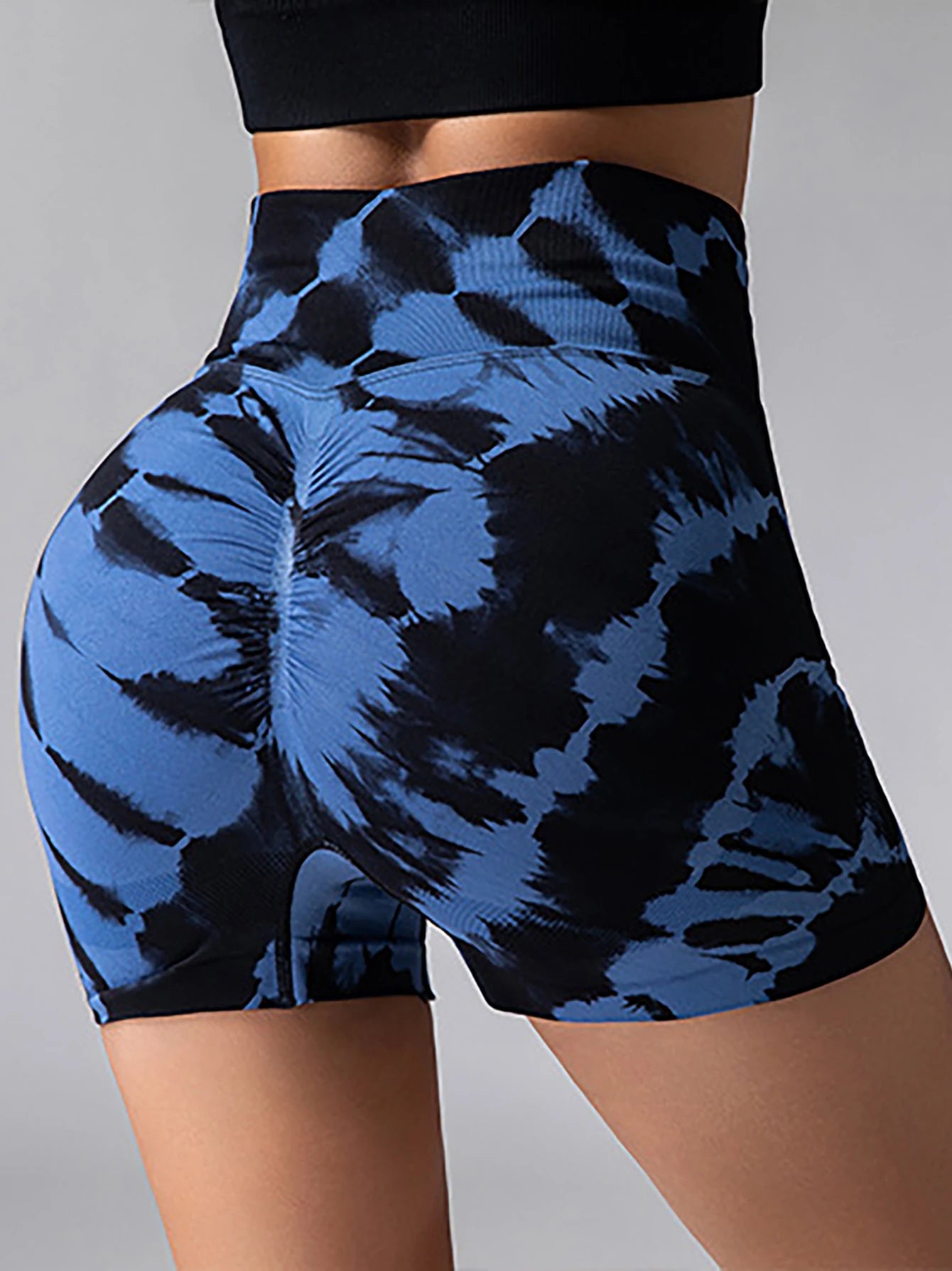 **Seamless High Waisted V Back Biker Shorts**