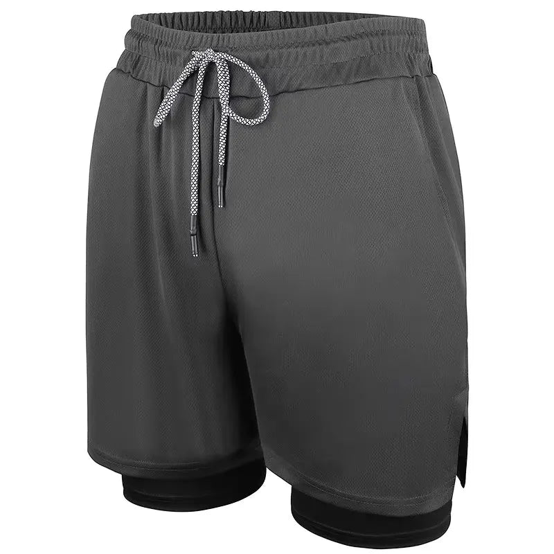 Mens Quick Dry 2 in 1 Workout Shorts with Pockets