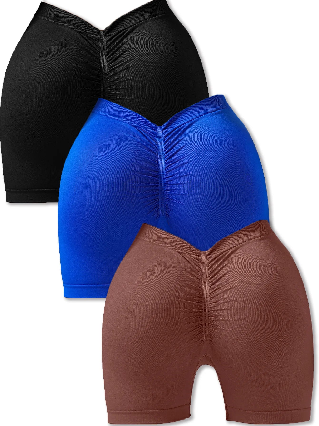 3 Pack V High Waisted Yoga Fitness Shorts for Women Moisture Wicking and Stretchy