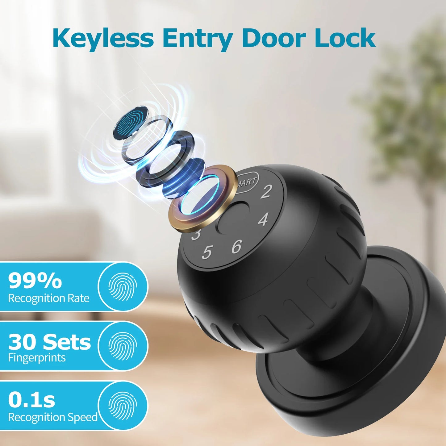 Smart Fingerprint Door Lock with App and Keypad Access