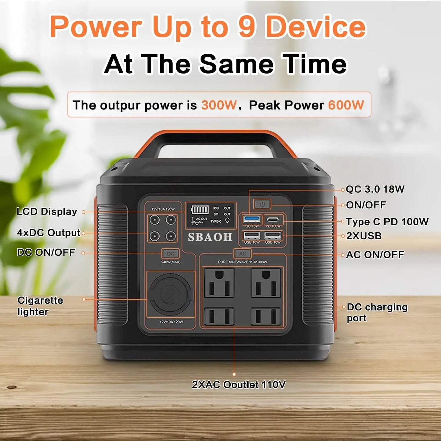Portable Power Station 300W Solar Generator