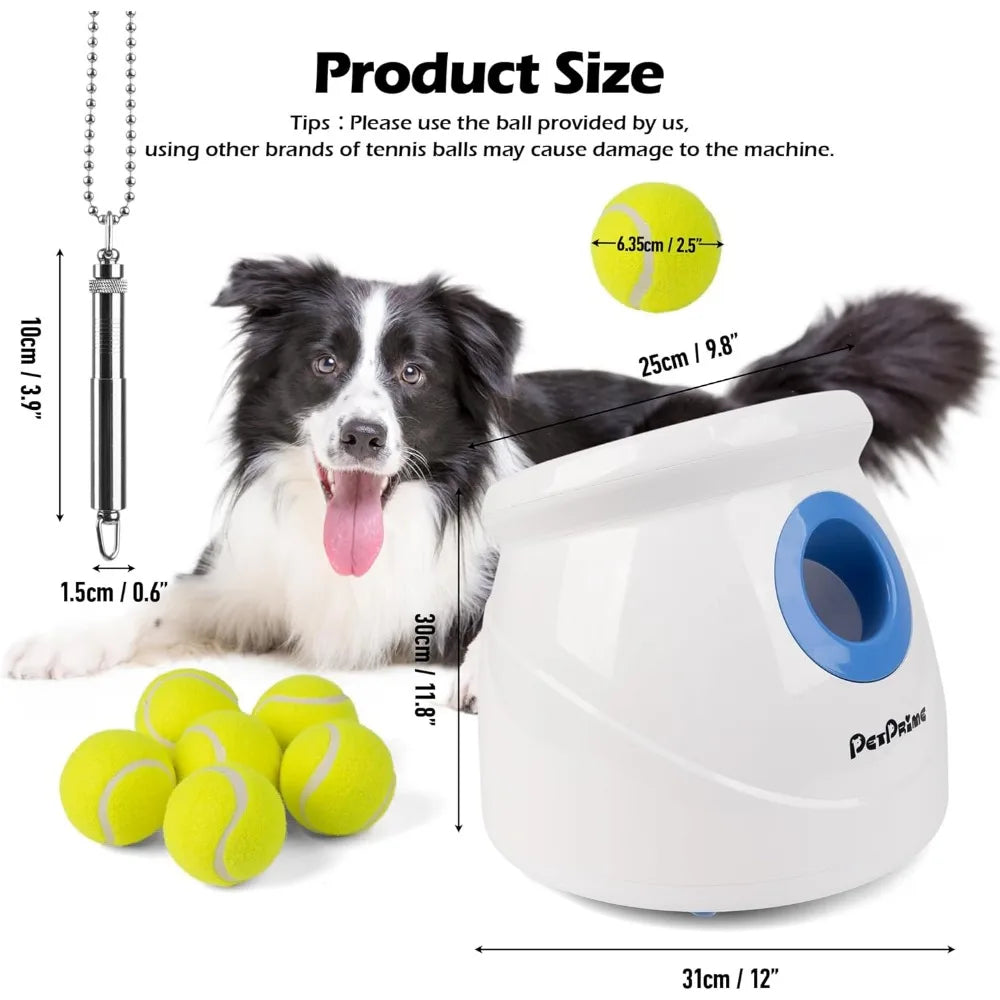 Automatic Dog Ball Launcher Adjustable Distance 10-40ft Interactive Toy