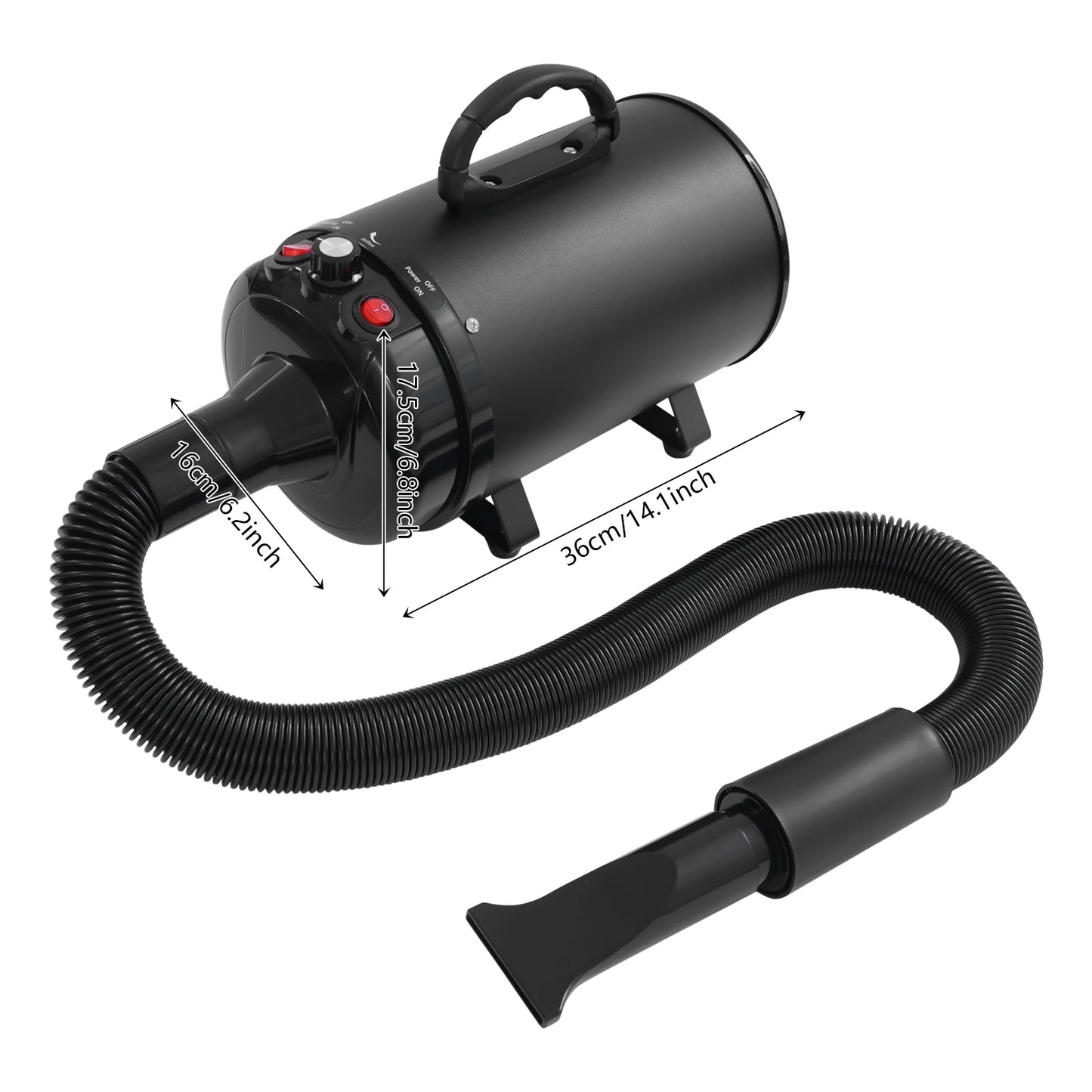Pet Grooming Dryer with Adjustable Heat and Low Noise