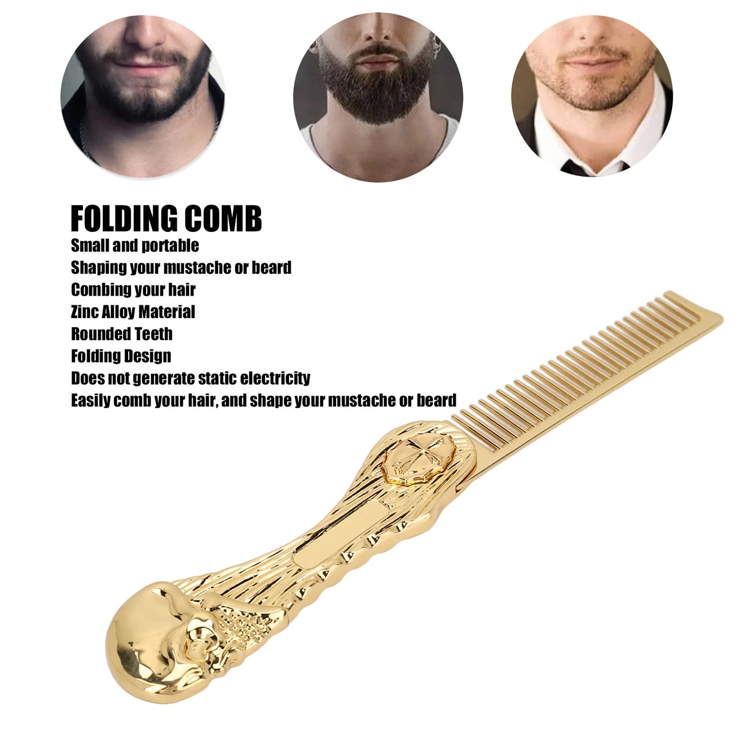 Foldable Anti-Static Zinc Alloy Hair Comb