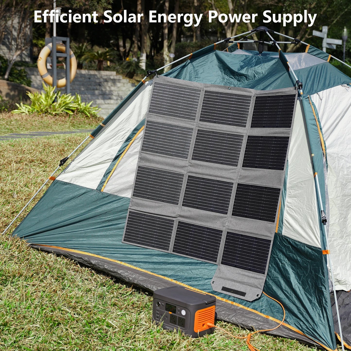Portable Foldable 120W Solar Panel with 7-in-1 Adapter Kit