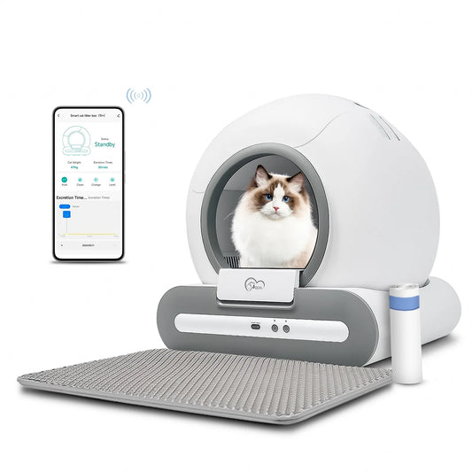 **Smart Automatic Self Cleaning Cat Litter Box with App Control**