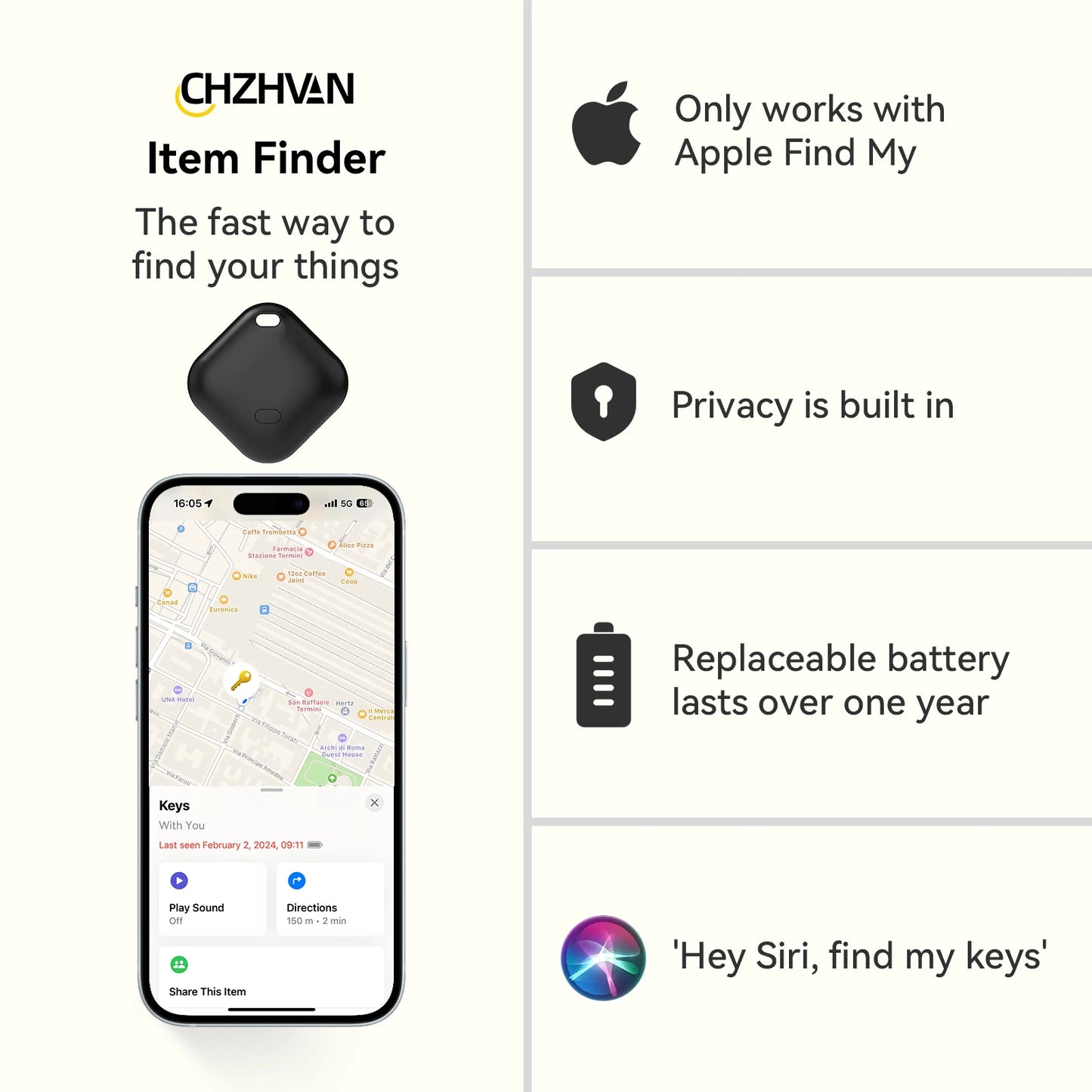 **MFI Certified Bluetooth Tracker for Apple Find My App**