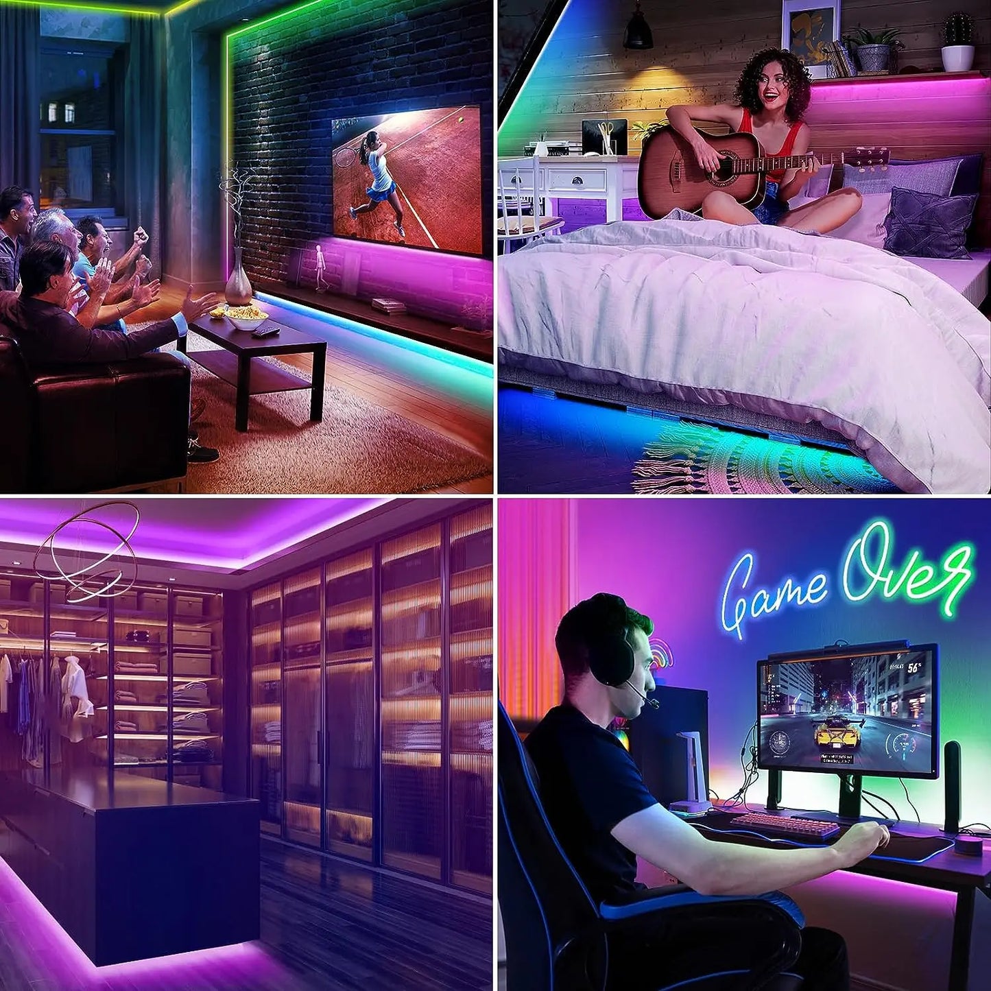 Smart RGB Neon LED Strip Lights – Waterproof, Music Sync, App & Remote Control
