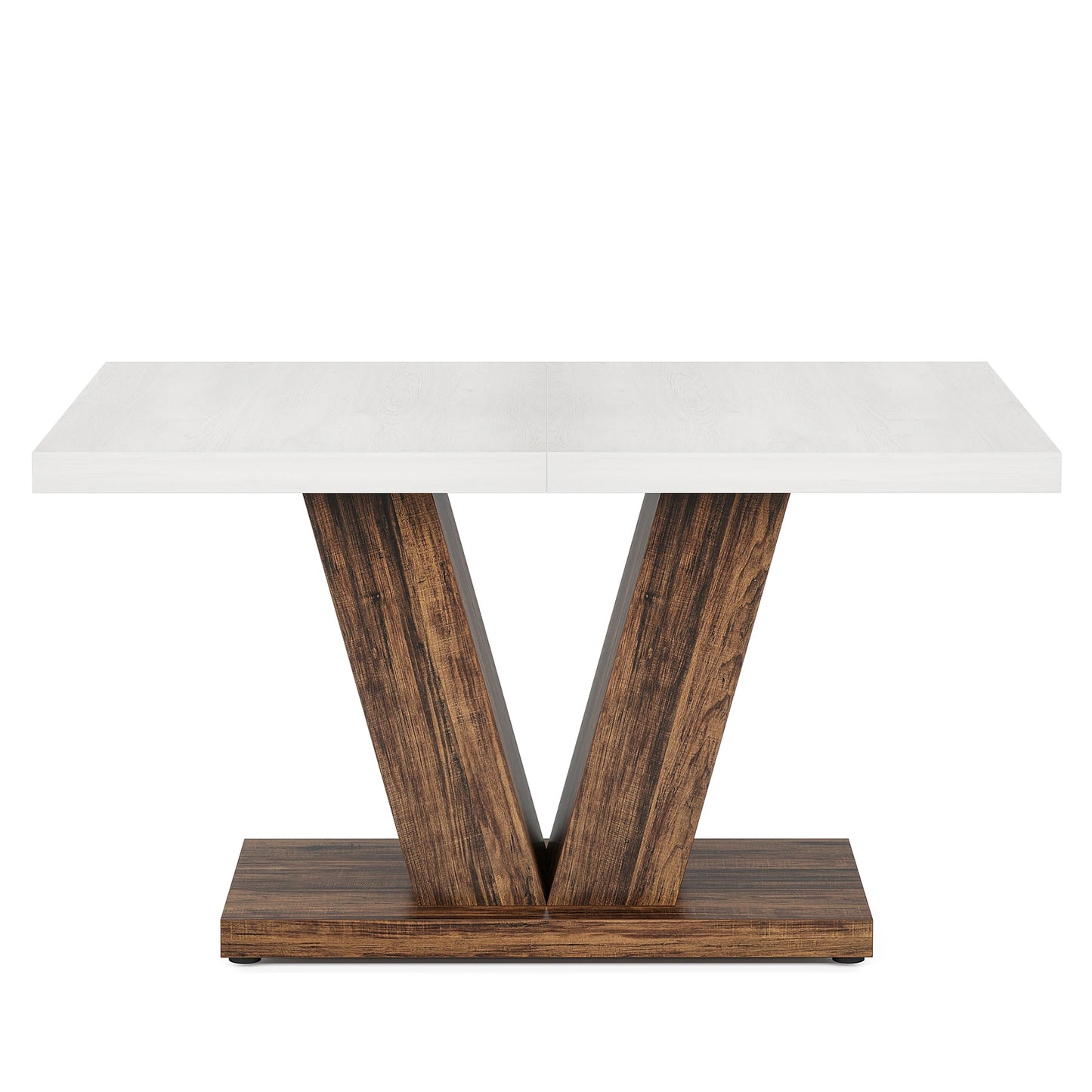 Modern 47-Inch Dining Table for 4 with Sturdy Pedestal