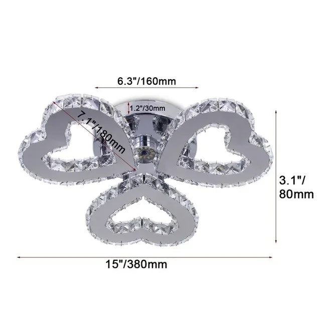 Modern K9 Crystal LED Chandelier 3 Ring Ceiling Light Fixture