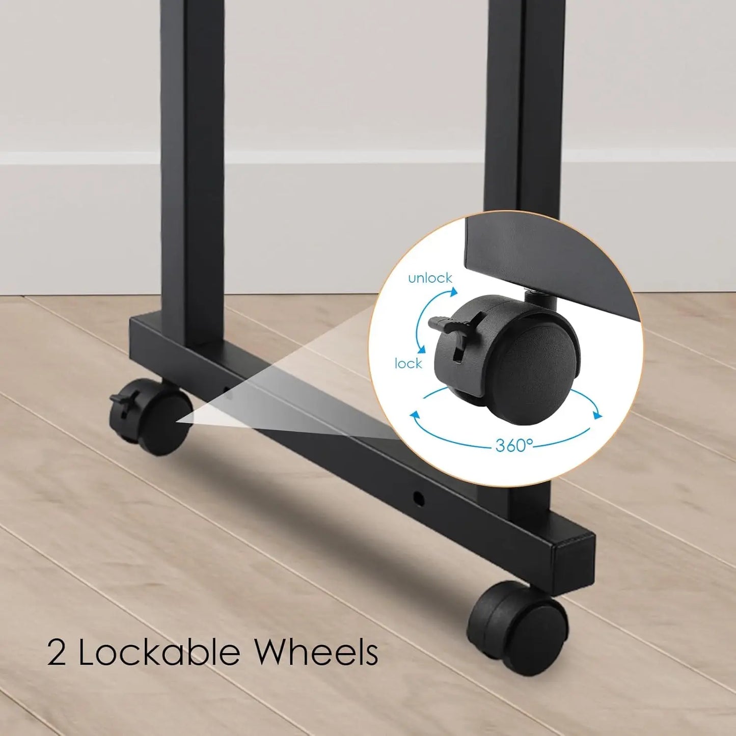Adjustable Overbed Rolling Desk with Wheels Tilt Stand and Storage 60.6 to 84.2 Inch Mobile Laptop Table