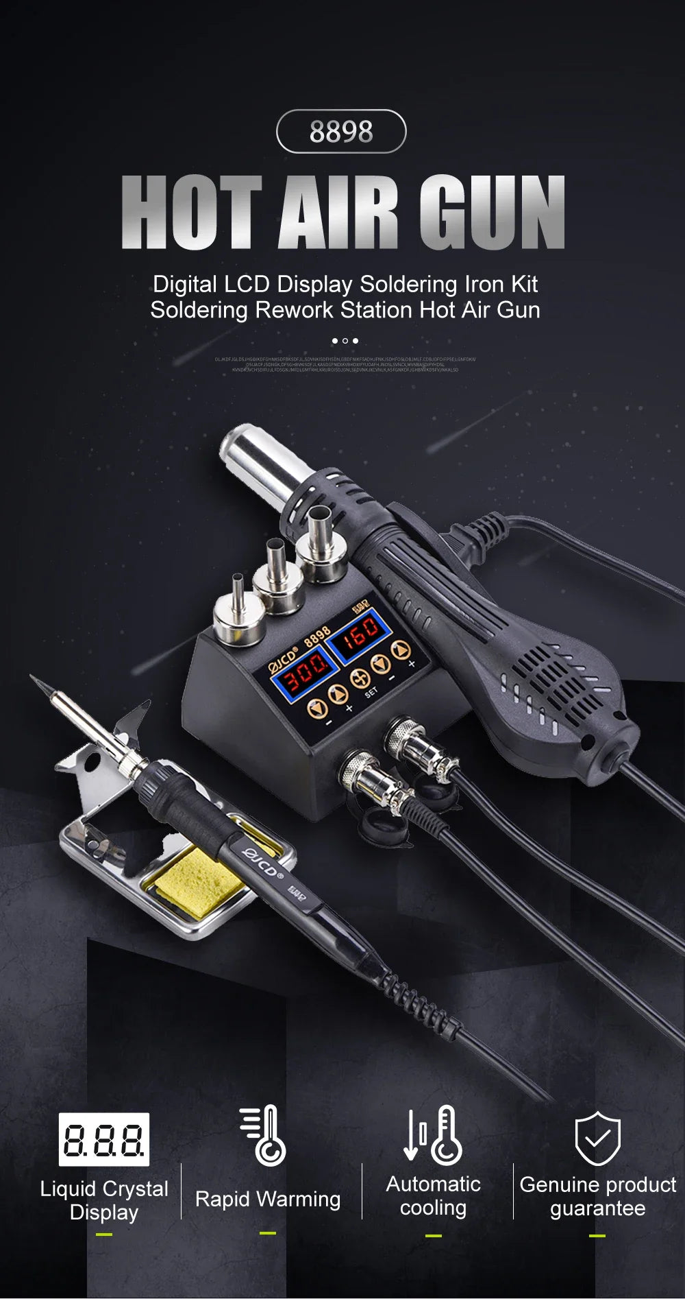 Digital LCD Soldering Rework Station Kit