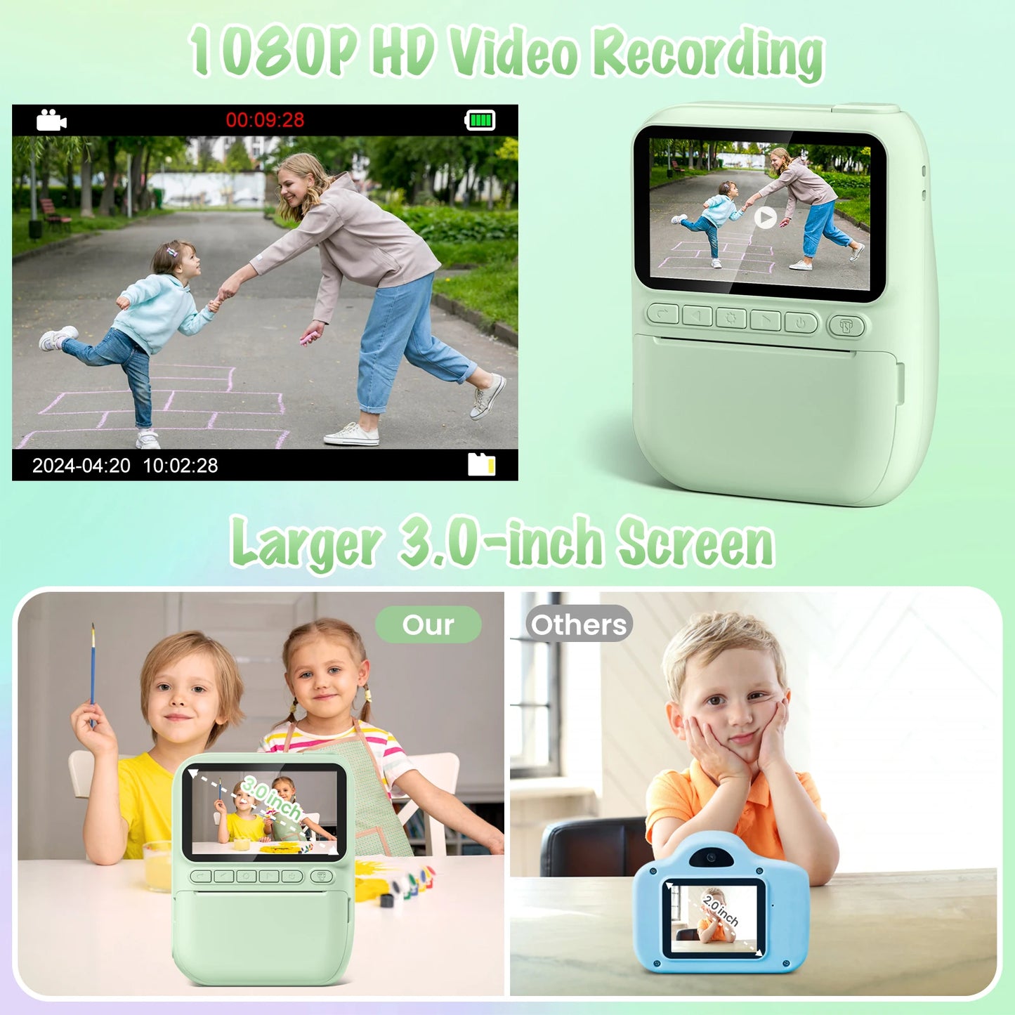 Kids Instant Print Digital Camera 1080P