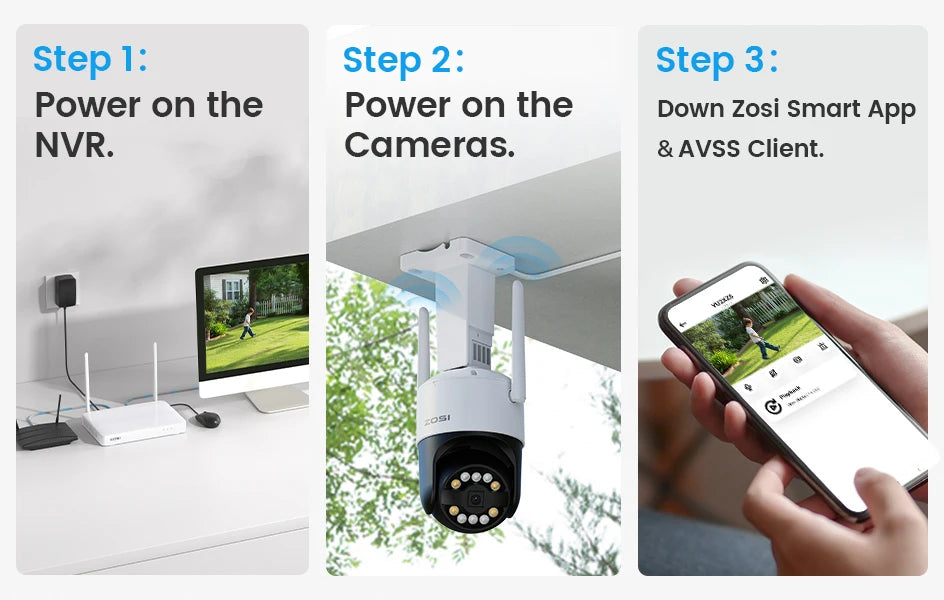 4K WiFi 6 Security Camera System with 8CH NVR and Pan Tilt Cameras