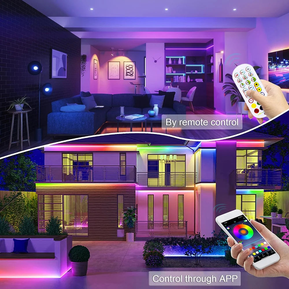 Smart RGB Neon LED Strip Lights – Waterproof, Music Sync, App & Remote Control