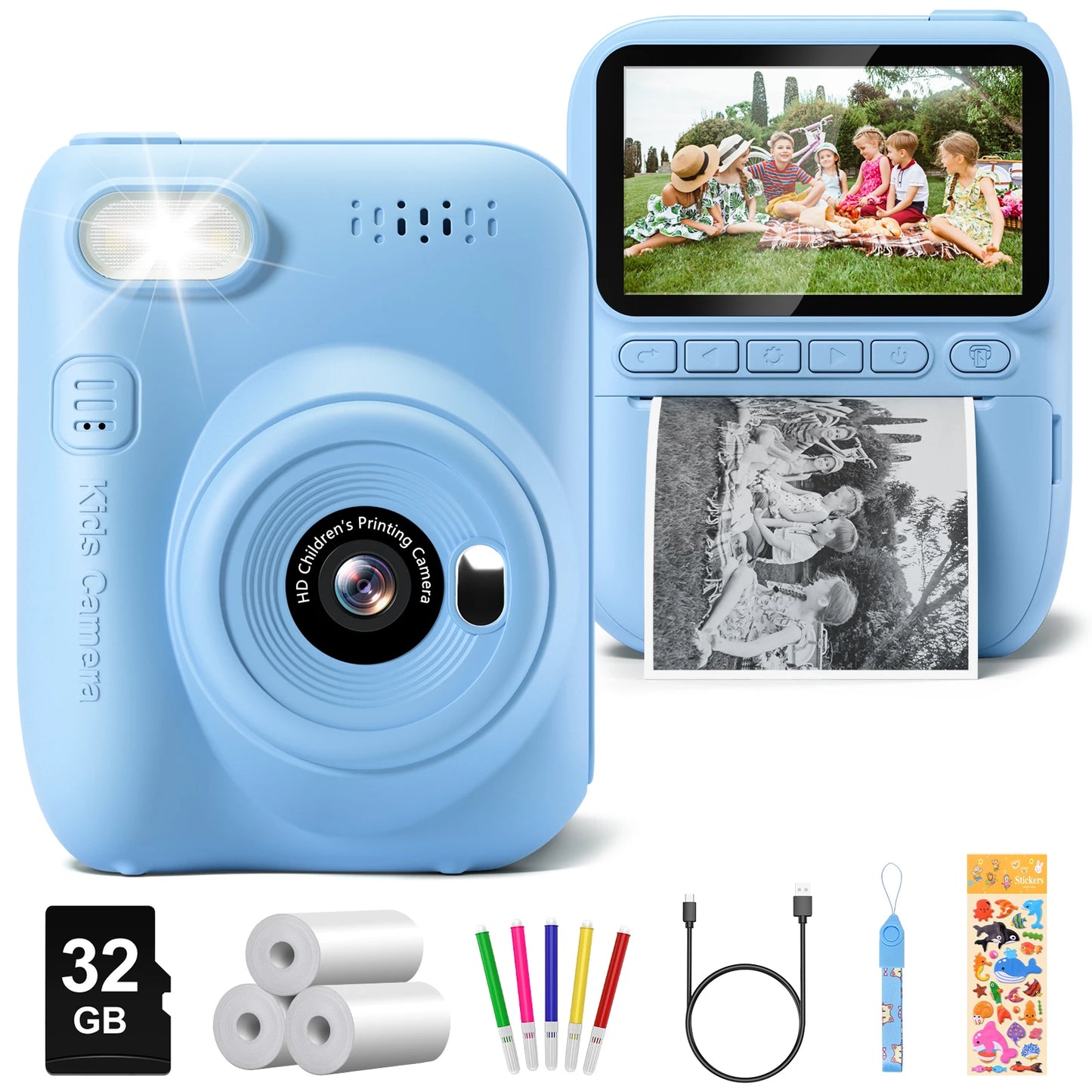 Kids Instant Print Digital Camera 1080P