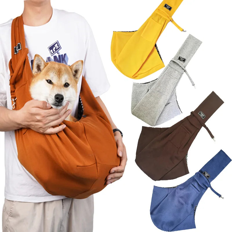 Sure! Here's a rewritten, more concise and appealing title:

"Breathable Crossbody Folding Pet Carrier – Large Capacity, Portable Cat & Dog Travel Bag"