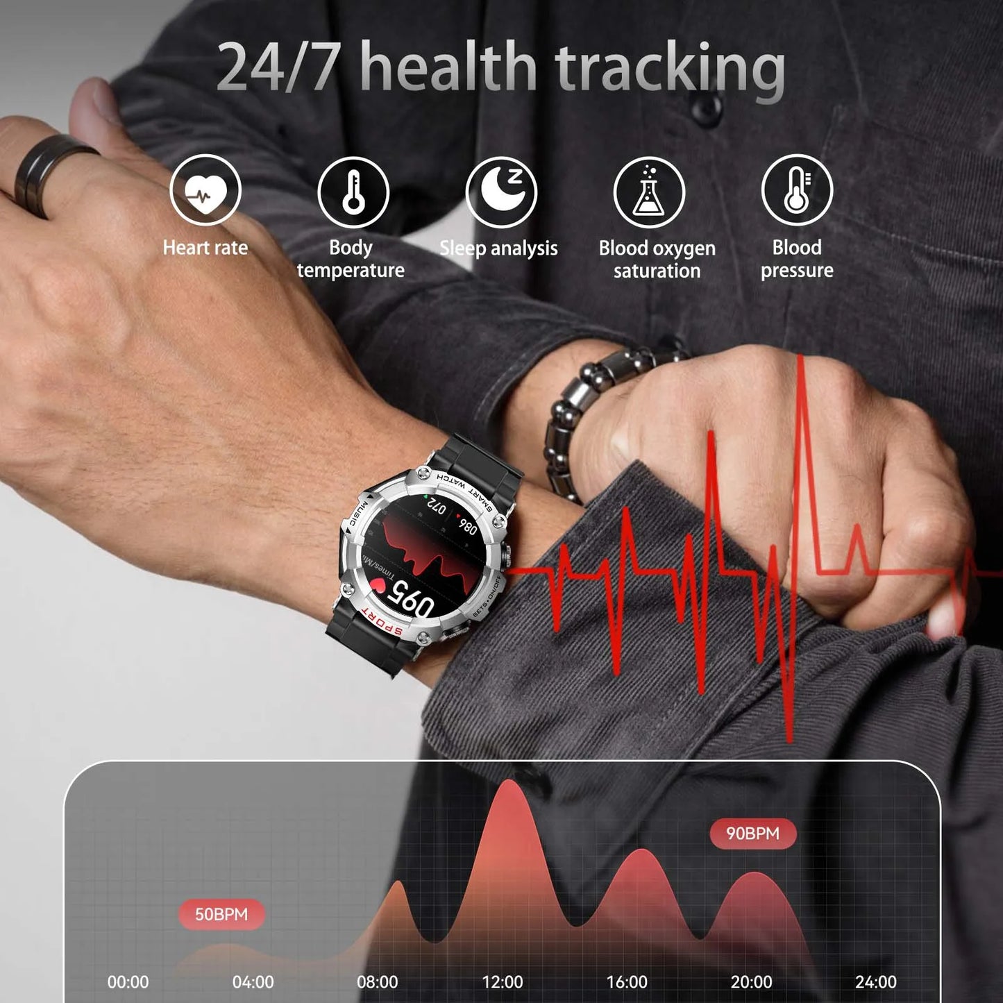 EIGIIS Smart Watch with AMOLED Display and Bluetooth Earbuds