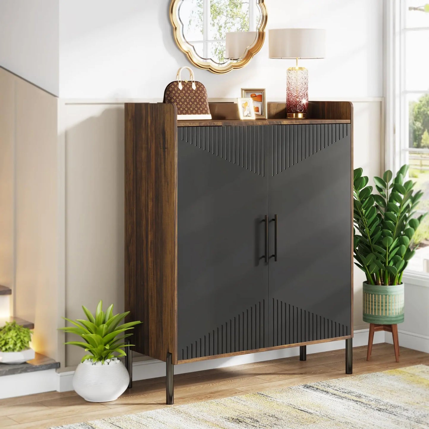 Modern 6-Tier Shoe Cabinet with Doors & Adjustable Shelves for 30 Pairs