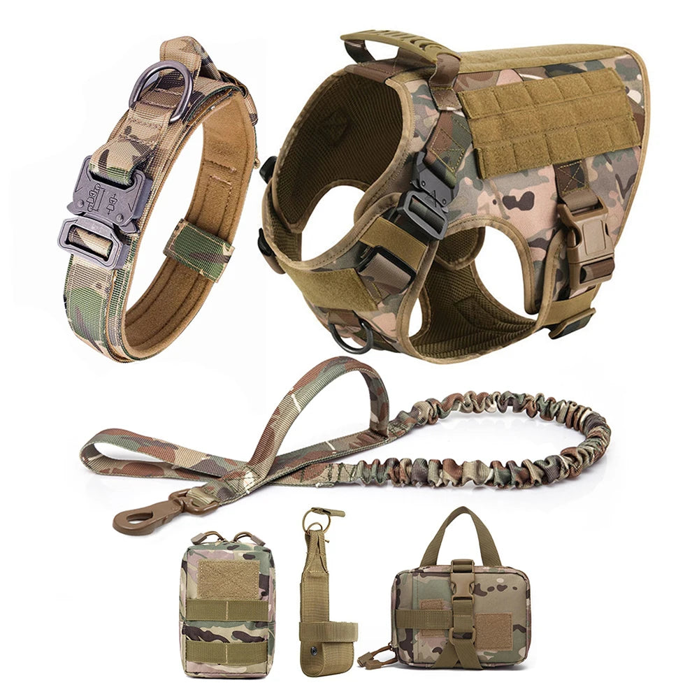 Military Dog Harness and Leash Set for Large Dogs
