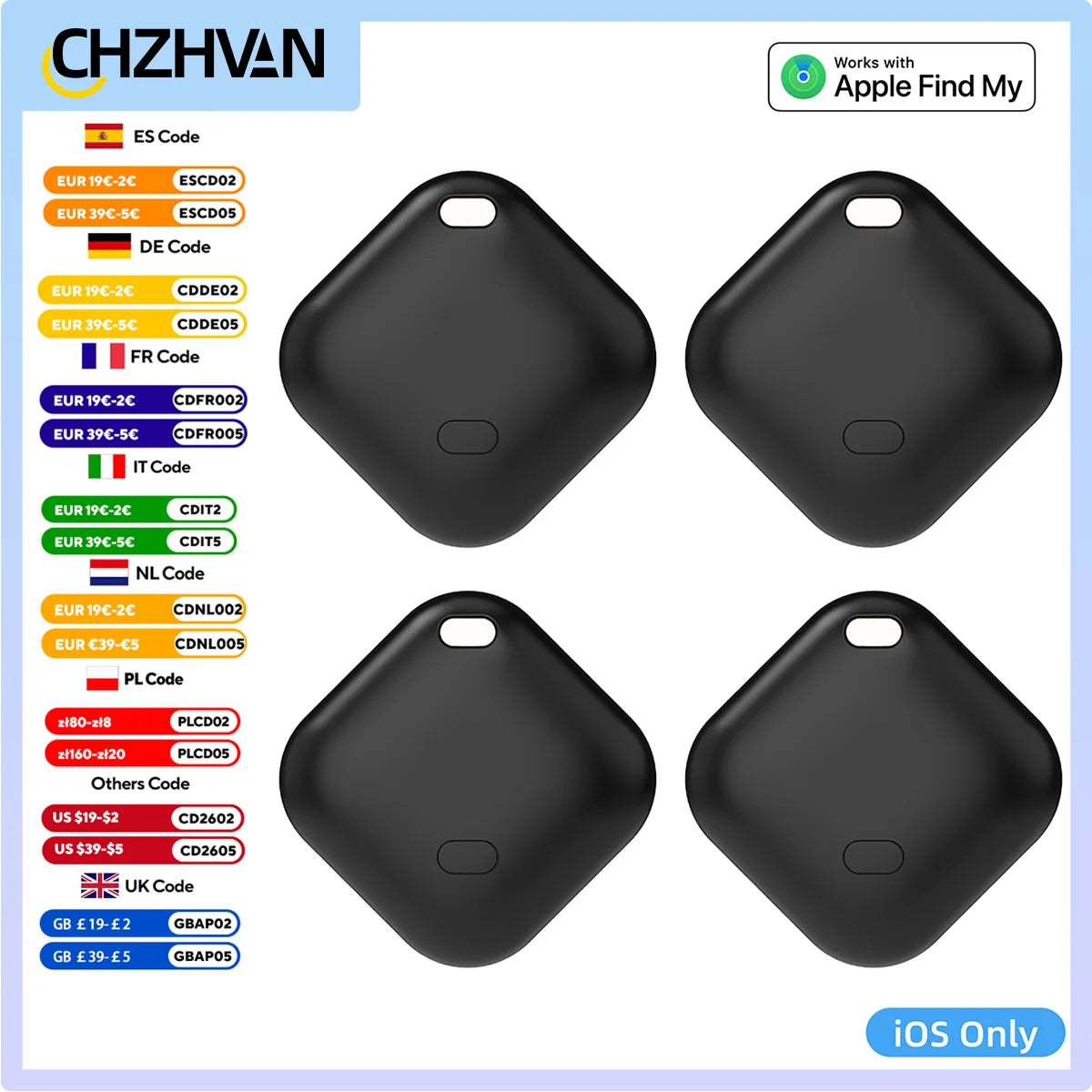 **MFI Certified Bluetooth Tracker for Apple Find My App**