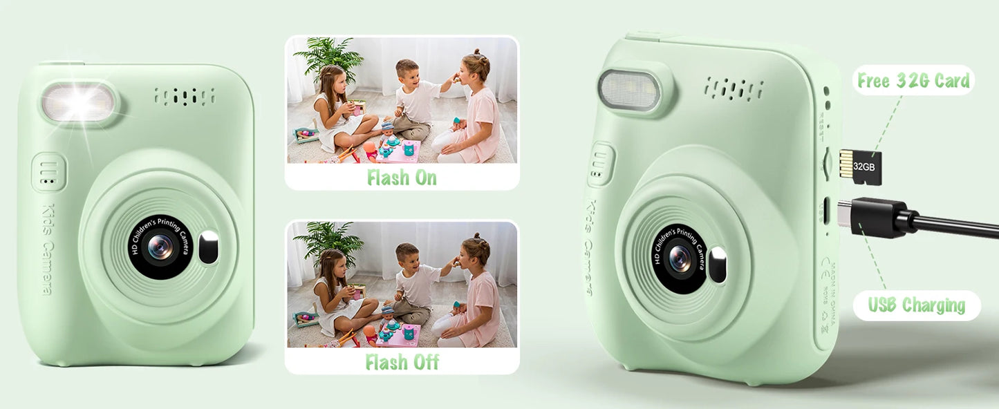 Kids Instant Print Digital Camera 1080P