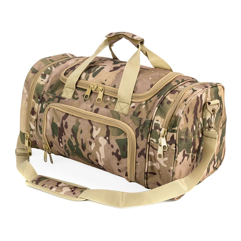 Military Travel Duffle Bag with Shoe Compartment