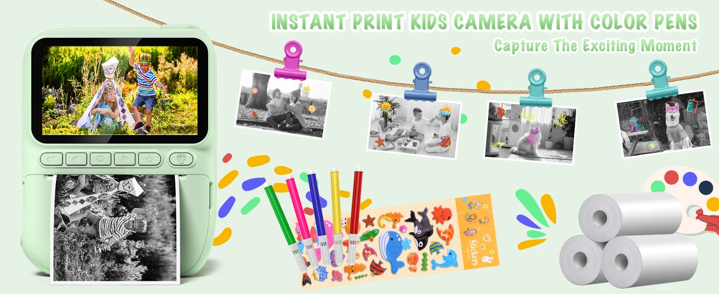 Kids Instant Print Digital Camera 1080P