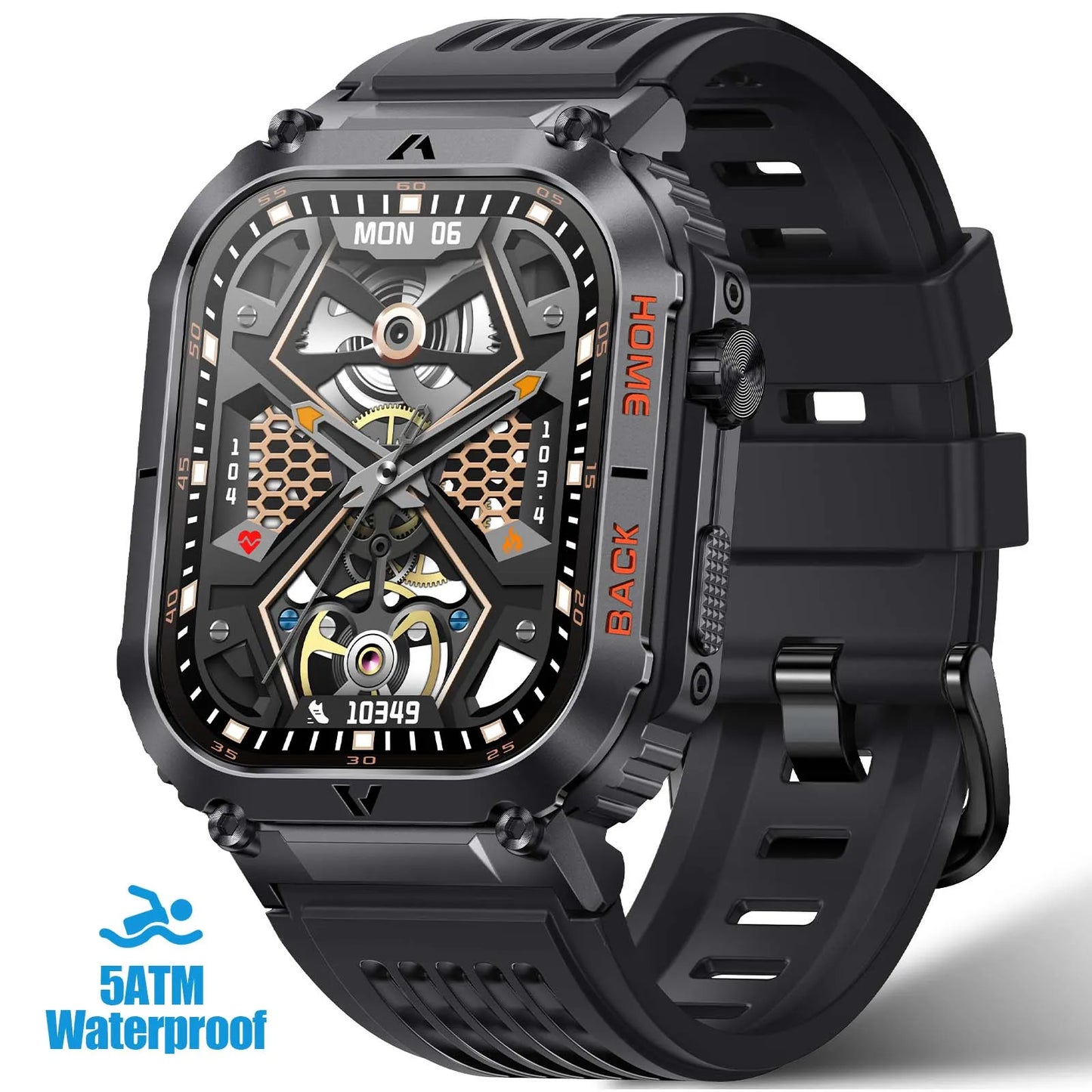 Military Smart Watch Waterproof Heart Rate Blood Pressure Tracker