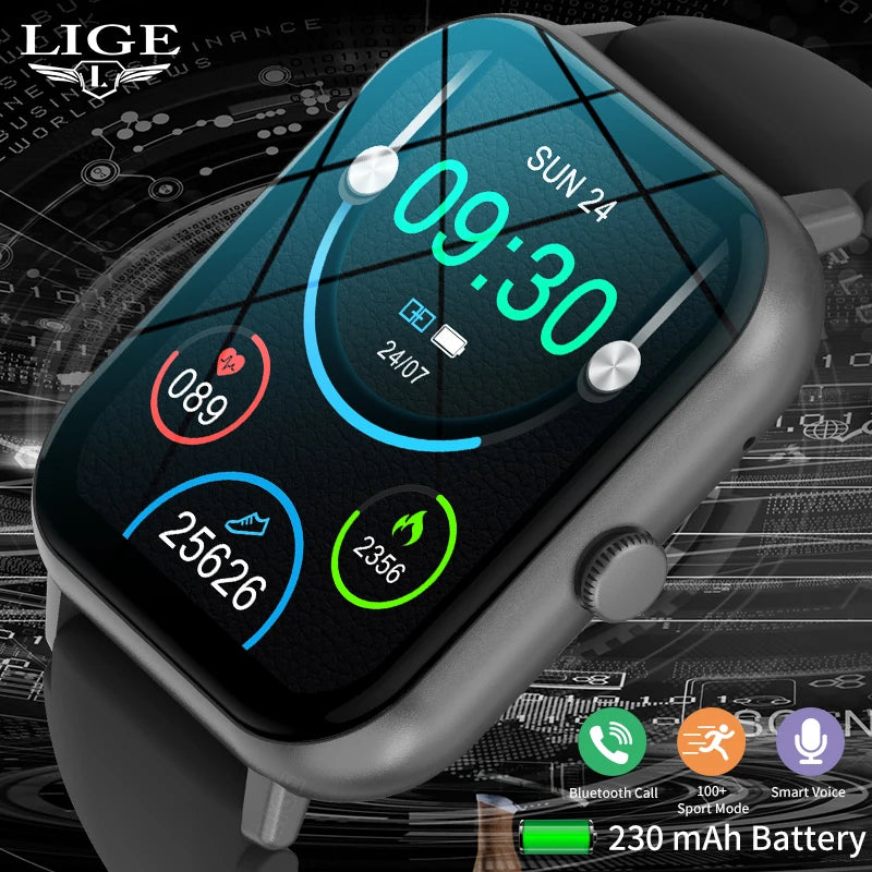 Waterproof Smart Watch Bluetooth Calling Voice Assistant 100 Plus Sports Modes